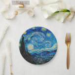 Van Gogh's Starry Night Paper Plate<br><div class="desc">Starry Night,  famous painting by Vincent van Gogh.</div>