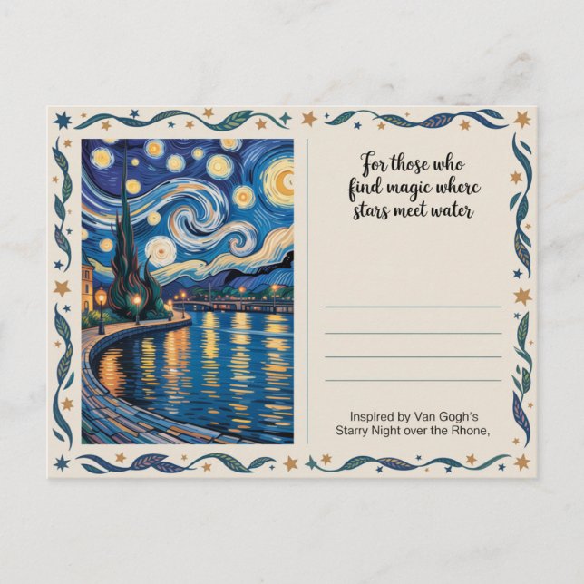 Van Gogh's Starry Night Rhone Art Inspired  Postcard (Front)