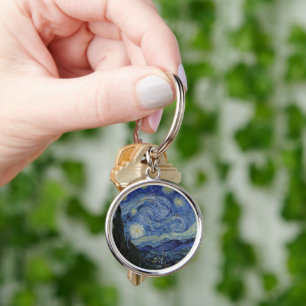 Van Gogh's Starry Night: Whirlwind of Dreams Key Ring