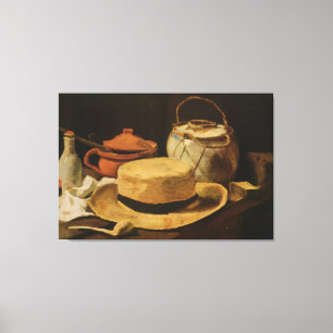 Van Gogh's "Still Life with Hat and Pipe" (1884) Canvas Print