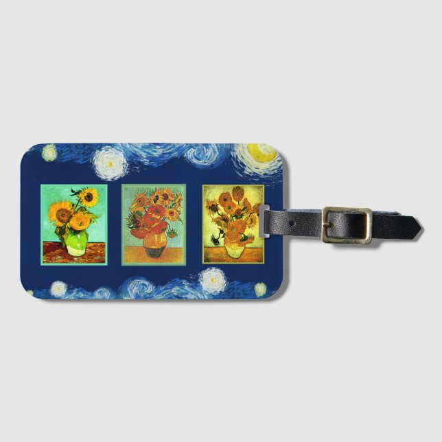 Van Gogh's Sunflower Series Luggage Tag (Front Horizontal)
