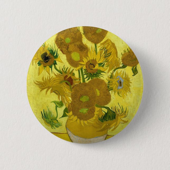 Van Gogh's Sunflowers 6 Cm Round Badge (Front)