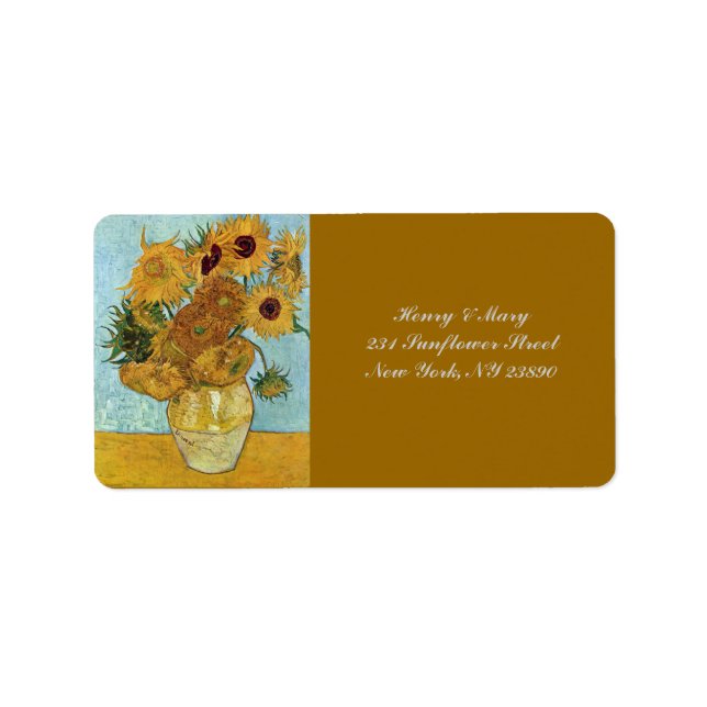 Van Gogh's Sunflowers Label (Front)