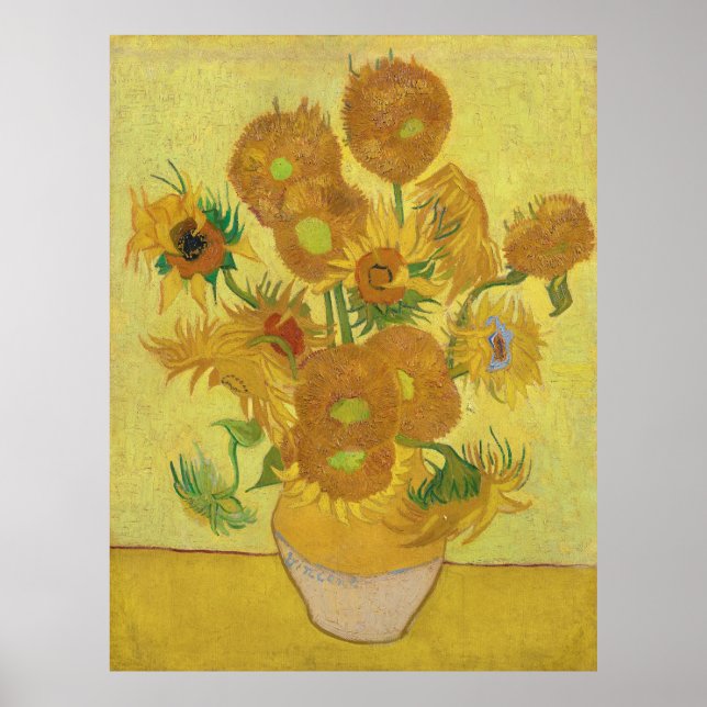 Van Gogh's Sunflowers Poster (Front)