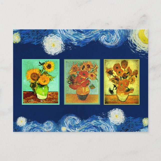 Van Gogh's Sunflowers Series Postcard (Front)