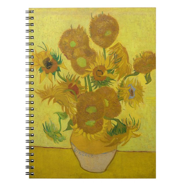 Van Gogh's Sunflowers Spiral Notebook (Front)