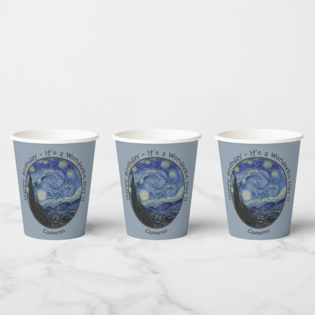van Gogh's The Starry Night Party Items Collection Paper Cups (Multi)