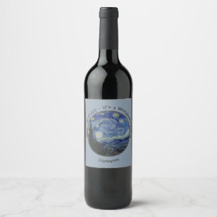 van Gogh's The Starry Night Party Items Collection Wine Label