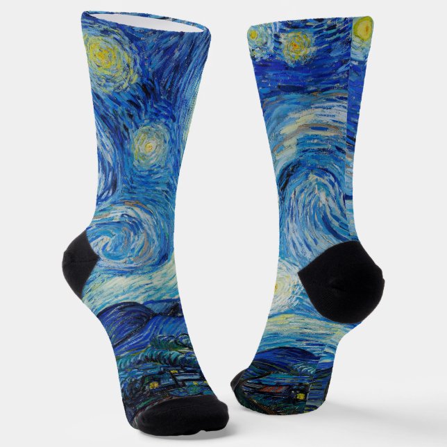 Van Gogh's The Starry Night Socks (Angled)