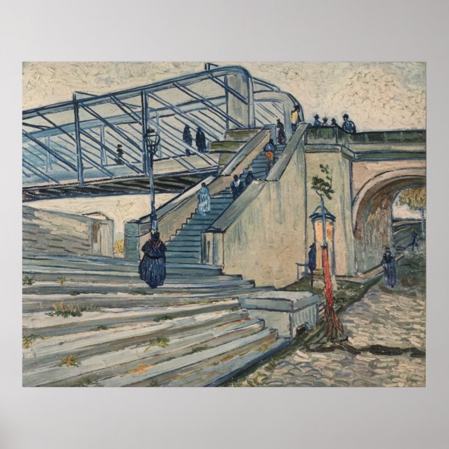 Van Gogh's The Trinquetaille Bridge, Arles (1888) Poster (Front)