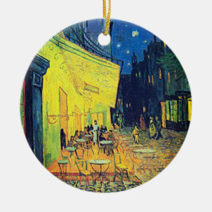 Van Gogh's Timeless Charm - Café Terrace at Night Ceramic Tree Decoration