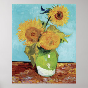 Van Gogh's Vase with Three Sunflowers Poster
