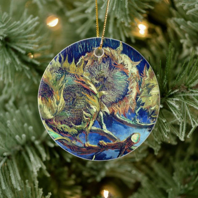 Van Gogh's Withered Sunflowers Ceramic Tree Decoration (Tree)