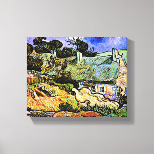 Van Golgh - Houses with Thatched Roofs Cordeville Canvas Print