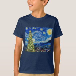 Van Gough Starry Night - Christmas Tree T-Shirt