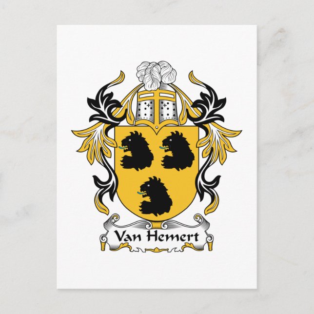 Van Hemert Family Crest Postcard (Front)