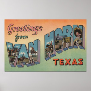 Van Horn, Texas - Large Letter Scenes Poster