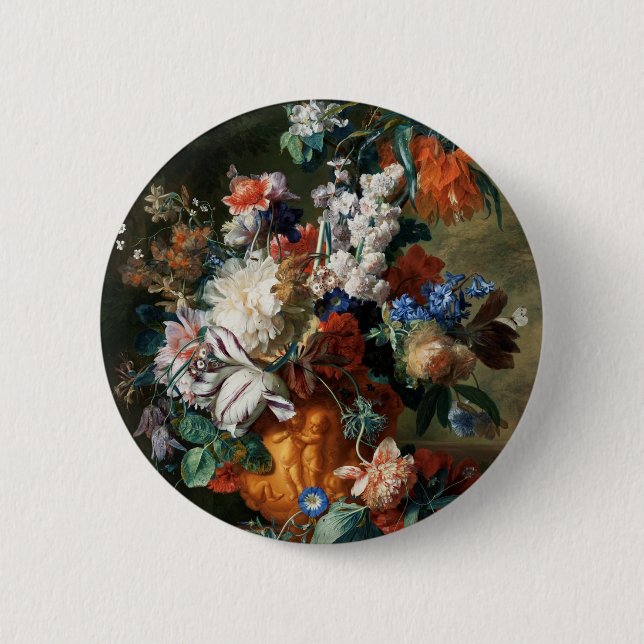 Van Huysum’s Bouquet of Flowers 6 Cm Round Badge (Front)