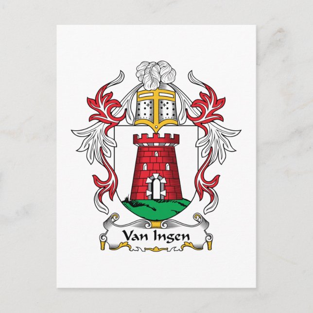 Van Ingen Family Crest Postcard (Front)