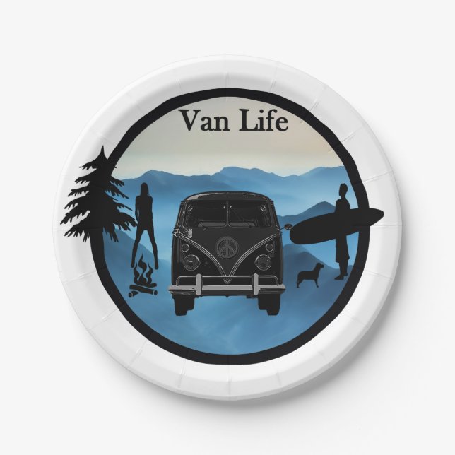 Van Life adventures #vanlife Paper Plate (Front)