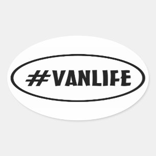 VAN LIFE Nomad Adventure Travel Camping Lifestyle Oval Sticker