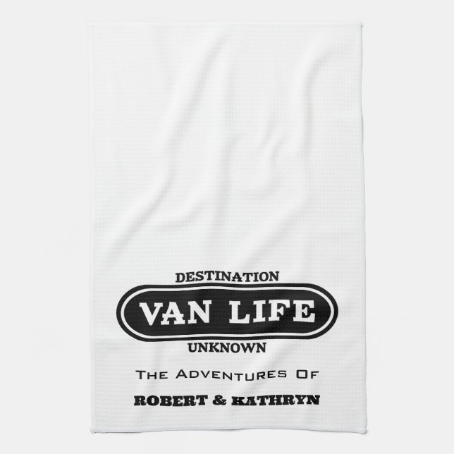 "Van Life" Personalised Kitchen Towel (Vertical)