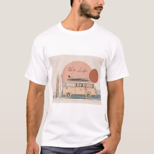 Van Life Surf Van – Retro Beach Camper Aesthetic T-Shirt
