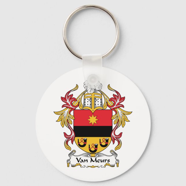 Van Meurs Family Crest Key Ring (Front)