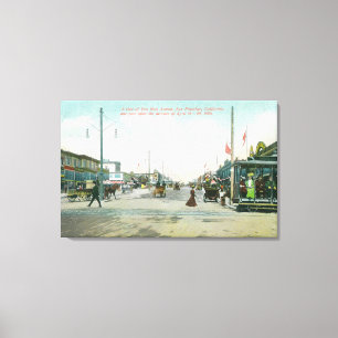 Van Ness Avenue View one Year after the Fire of Canvas Print