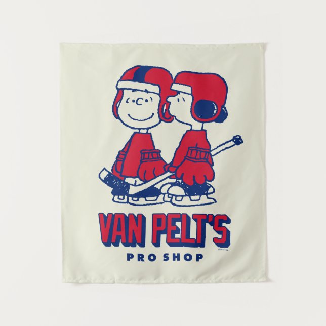 Van Pelt's Hockey Club Pro Shop Pattern Tapestry (Front)