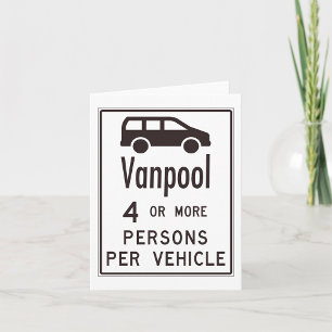 Van Pool Sign Card