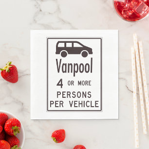 Van Pool Sign Napkin