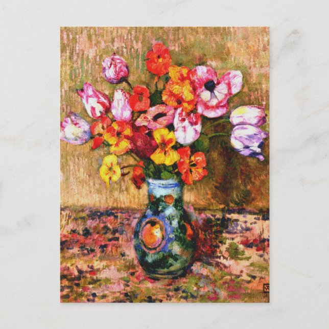 Van Rysselberghe - Tulips and Nasturtiums Postcard (Front)