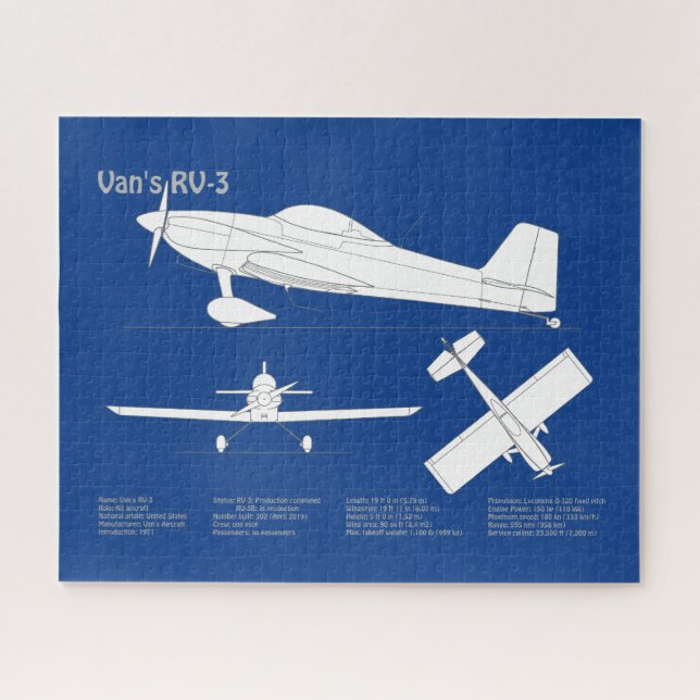 Van’s RV-3 - Aeroplane Blueprint Plans ABD Jigsaw Puzzle (Horizontal)