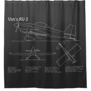 Van’s RV-3 - Aeroplane Blueprint Plans PD Shower Curtain