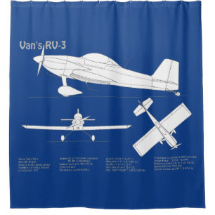 Van’s RV-3 - Airplane Blueprint Plans ABD Shower Curtain