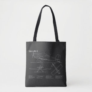 Van’s RV-3 - Airplane Blueprint Plans PD Tote Bag