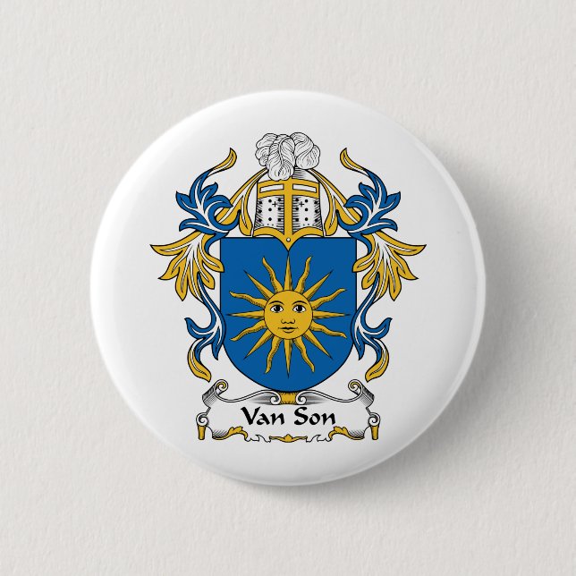 Van Son Family Crest 6 Cm Round Badge (Front)
