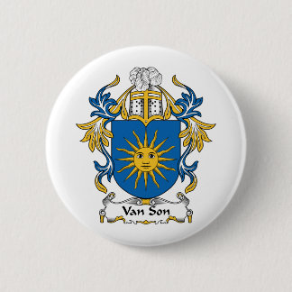 Van Son Family Crest 6 Cm Round Badge