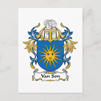 Van Son Family Crest Postcard