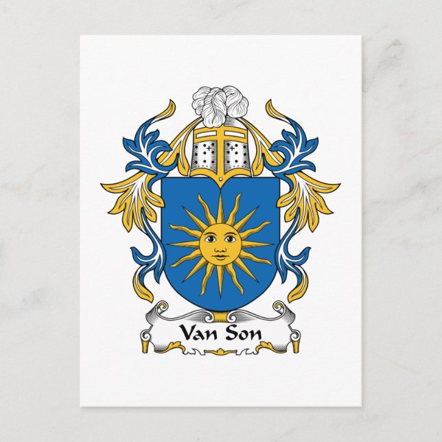 Van Son Family Crest Postcard (Front)