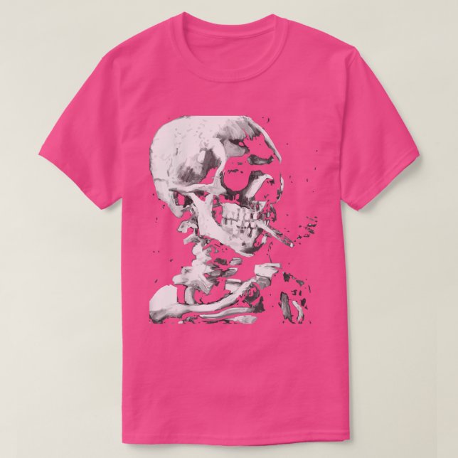 Van Vincent Human Head With Cigarette Gogh Skeleto T-Shirt (Design Front)