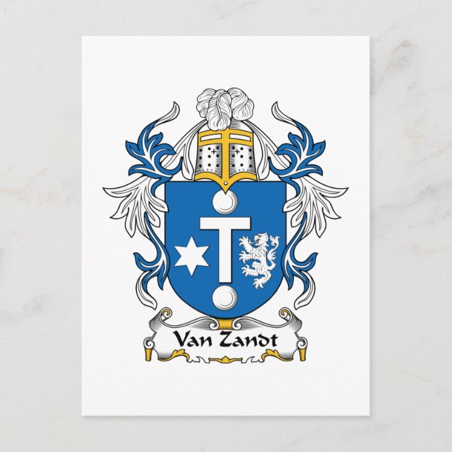 Van Zandt Family Crest Postcard (Front)