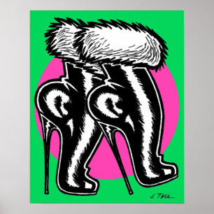 Vana DeVinyl™/Fun-Fur, High-Heeled Boots Poster