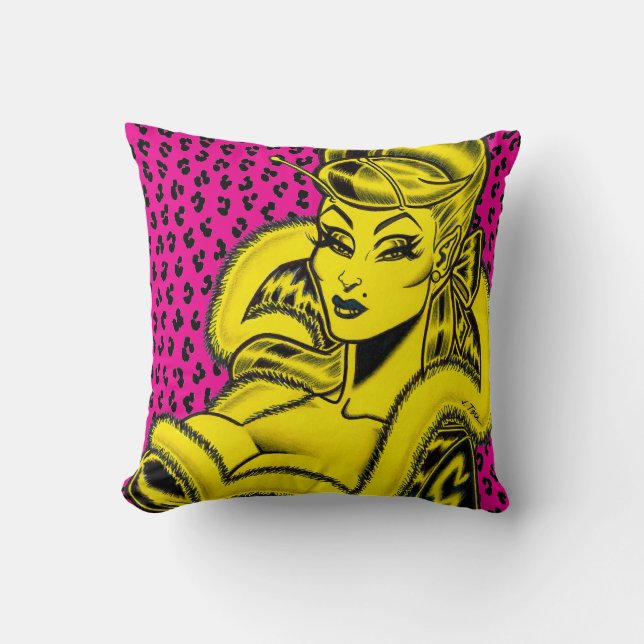 Vana DeVinyl™/Leopard Print Cushion (Front)