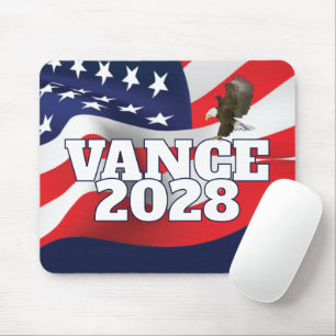 Vance 2028 Text With Flag and Bald Eagle Mouse Pad