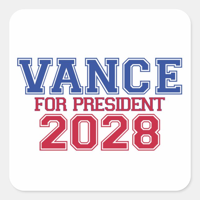 Vance for President (varsity) Square Sticker (Front)