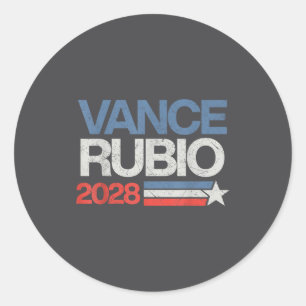 Vance Rubio 2028 President Jd Vance Marco Rubio Us Classic Round Sticker
