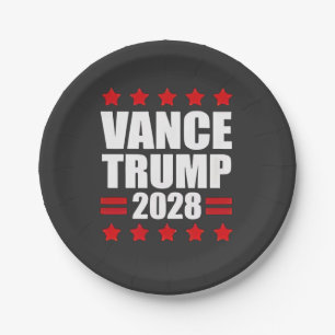 Vance Trump Presidential Election 2028 Political Paper Plate