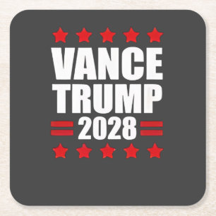 Vance Trump Presidential Election 2028 Political   Square Paper Coaster